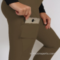 Brown Full Seat Silicone Woman Equestrian Breeches celana ketat